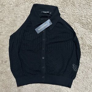 Black Women's Cardigan Sweater A-90